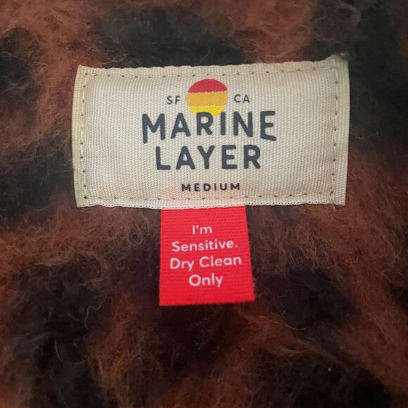 Marine Layer Stephanie Cocoon Cheetah Coat Womens M Button Front - Picture 7 of 7